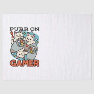 Purr On Gamer – かわいいキャットゲームデザイン 薄葉紙