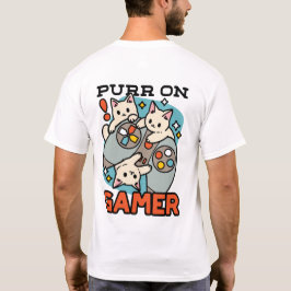 Purr On Gamer – かわいいキャットゲームデザイン Tシャツ