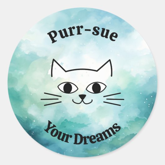 Purr-sue Your Dreams ラウンドシール (正面)