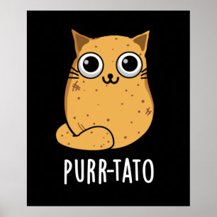 Purr-tao猫おもしろいポテトプンダークBG ポスター