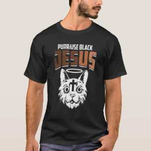 Purraise Black Jesus Black History Month Cute BLM Tシャツ