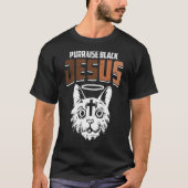 Purraise Black Jesus Black History Month Cute BLM Tシャツ (正面)