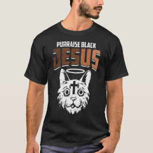 Purraise Black Jesus Black History Month Cute BLM Tシャツ
