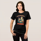 Purranormal Purrs Funny Ghost Cat Halloween Spooky トライブレンドＴシャツ (正面全面)