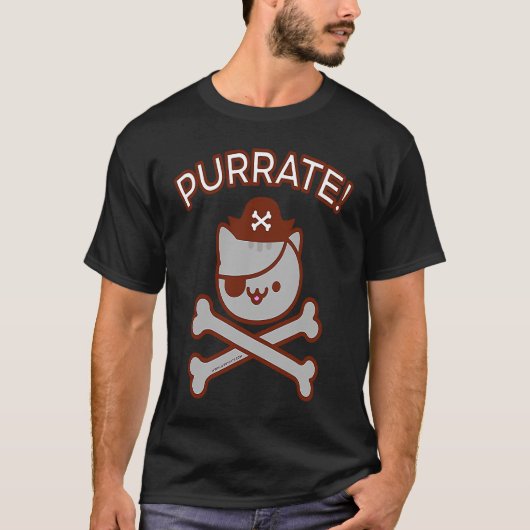 PURRATE  Cat Pirate Pun Tシャツ (正面)