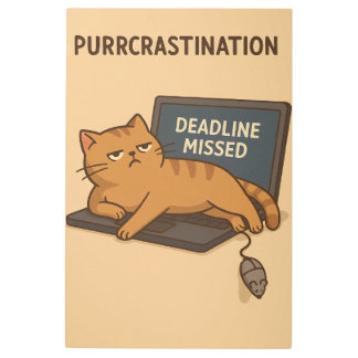 Purrcrastination メタルプリント