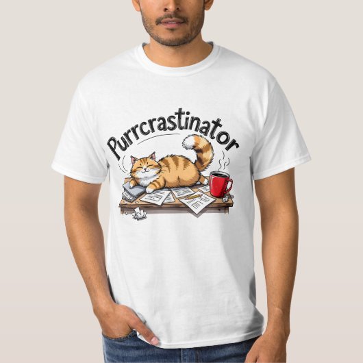 Purrcrastinator Tシャツ (正面)