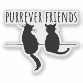 Purrever Friends Cute Cat Best Friends シール