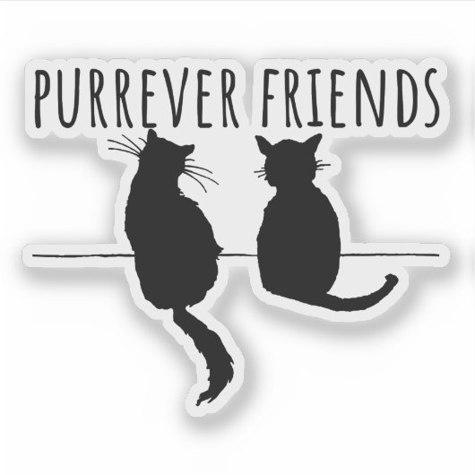 Purrever Friends Cute Cat Best Friends シール (正面)