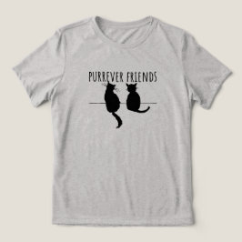 Purrever Friends Cute Cat Best Friends トライブレンドＴシャツ