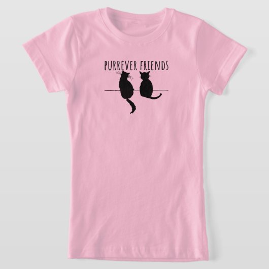Purrever Friends Cute Cat Besties Tシャツ (レイダウン)