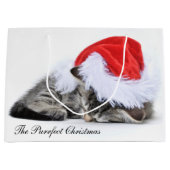 Purrfectのクリスマスのギフトバッグ ラージペーパーバッグ (正面)