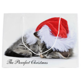 Purrfectのクリスマスのギフトバッグ ラージペーパーバッグ