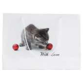 Purrfectのクリスマスのギフトバッグ ラージペーパーバッグ (裏面)