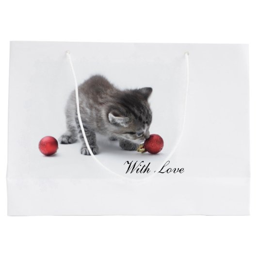 Purrfectのクリスマスのギフトバッグ ラージペーパーバッグ (裏面)