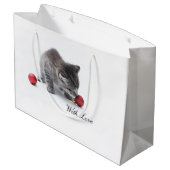 Purrfectのクリスマスのギフトバッグ ラージペーパーバッグ (裏面アングル)