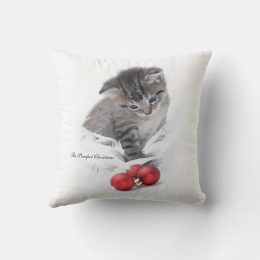 Purrfectのクリスマスの子ネコのクッション クッション (裏面)
