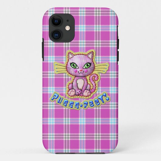 Purrfectキティ猫のプレイドiPhone 5カゼメテ Case-Mate iPhoneケース (裏面)