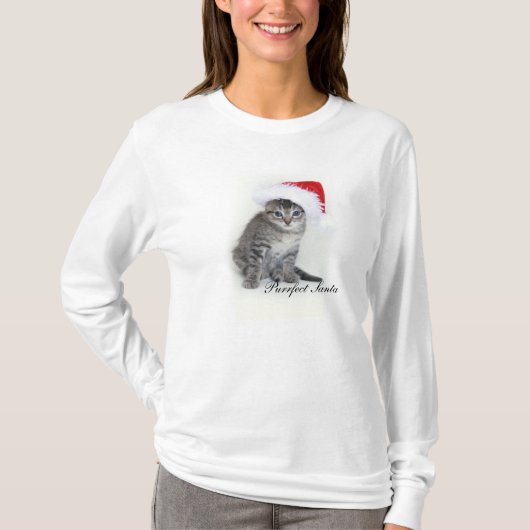 PurrfectサンタのTシャツ Tシャツ (正面)