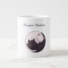 Purrfect Balance Yin Yang Cats Cute Cartoon Mug ジャンボコーヒーマグカップ