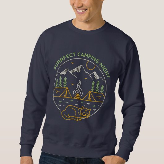 Purrfect Camping Night スウェットシャツ (正面)