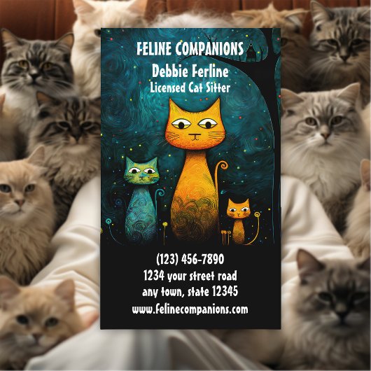 Purrfect Care – 猫のペットシッター 名刺
