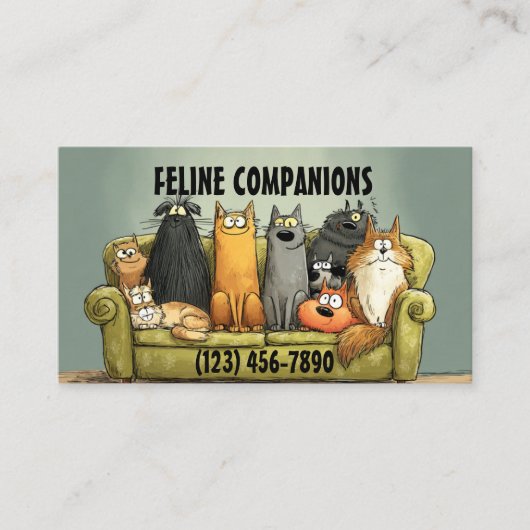 Purrfect Care – Cat Sitting 名刺 (正面)