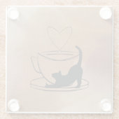 Purrfect Coasters Set: Coffee & Cats ガラスコースター (裏面)