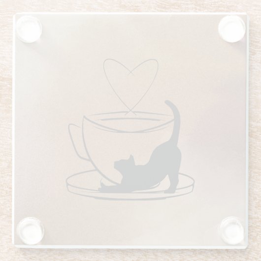 Purrfect Coasters Set: Coffee & Cats ガラスコースター (裏面)