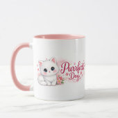 Purrfect Day Cute Pink Cat Mug マグカップ (左)