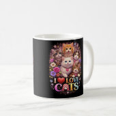 Purrfect Little Hearts コーヒーマグカップ (正面右)