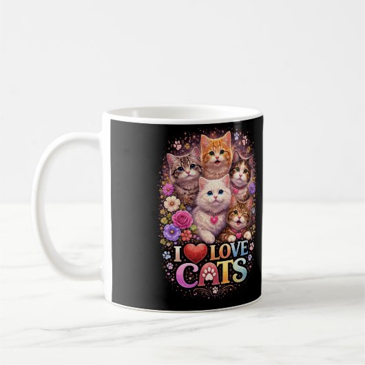 Purrfect Little Hearts コーヒーマグカップ (左)