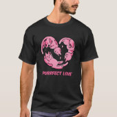 Purrfect Love (Cat Cute Valentine Cat Design) Tシャツ (正面)