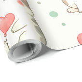 Purrfect Love Parade – Cats & Heart Balloons ラッピングペーパー (ロールコーナー)