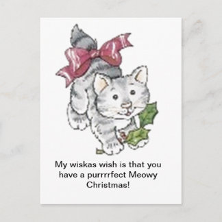 Purrfect Meowyクリスマス シーズンポストカード