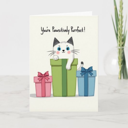 Purrfect Mothers Day Gift Box Card カード (正面)