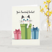 Purrfect Mothers Day Gift Box Card カード (黄色い花)