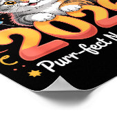 Purrfect New Year 2026 Cute Cat Fireworks Celebrat ポスター (角)