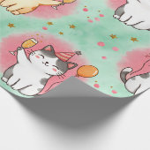 Purrfect Party Cats – Festive Celebration Pattern ラッピングペーパー (角)