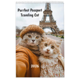 Purrfect Passport – 2026 Traveling Cat Calendar カレンダー