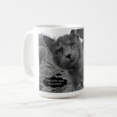 Purrfect Selfieのマグを取っている猫 コーヒーマグカップ (正面左)