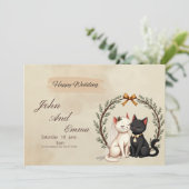 Purrfect Union: John and Emma's Whimsical Wedding 招待状 (スタンド正面)