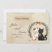Purrfect Union: John and Emma's Whimsical Wedding 招待状 (正面)