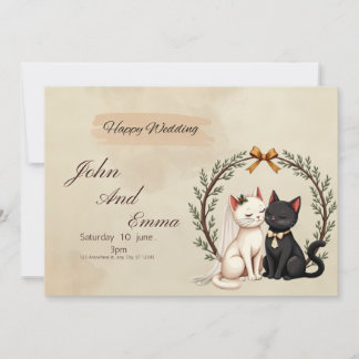 Purrfect Union: John and Emma's Whimsical Wedding  招待状