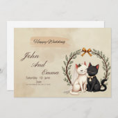 Purrfect Union: John and Emma's Whimsical Wedding  招待状 (正面/裏面)