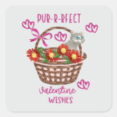 Purrfect valentine wishes  スクエアシール (正面)
