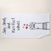 Purrfect Waves Pawesome ビーチタオル (正面)