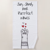 Purrfect Waves Pawesome ビーチタオル (正面)