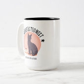 Purrfectionist Cat Mom Coffee Lover Funny Quote ツートーンマグカップ (正面左)