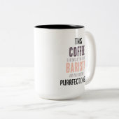 Purrfectionist Cat Mom Coffee Lover Funny Quote ツートーンマグカップ (正面右)